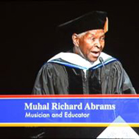 A photo Dr. Muhal Richard Abrams Doctor of Humane Letters honoris causa and 2015 Keynote Commencement Speaker, DePaul University School of Music and The Theatre School,</a> <br> DePaul University